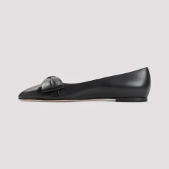 Ballerines en cuir noir pour femmes