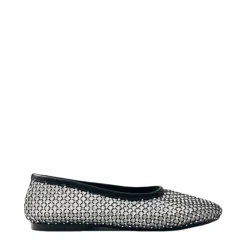Ballerines en tissu pailleté noir