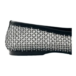 Ballerines en tissu pailleté noir