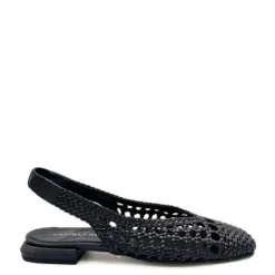 Ballerines slingback en cuir noir