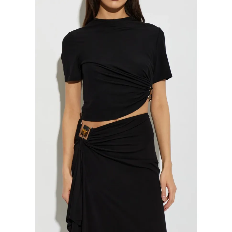 Bezel Quartz Ruched T-shirt