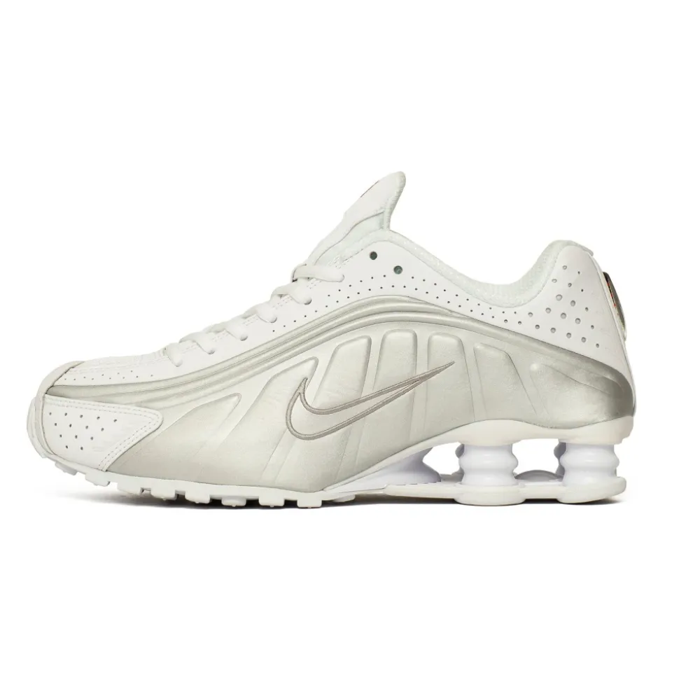 Blanc Argent Métallique Shox R4 Sneakers