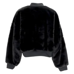 Bomber Réversible en Fausse Fourrure Noir