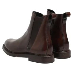 Bottes en Cuir Marron Chelsea Mid Calf