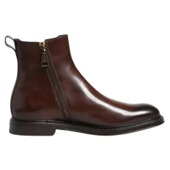 Bottes en Cuir Marron Chelsea Mid Calf