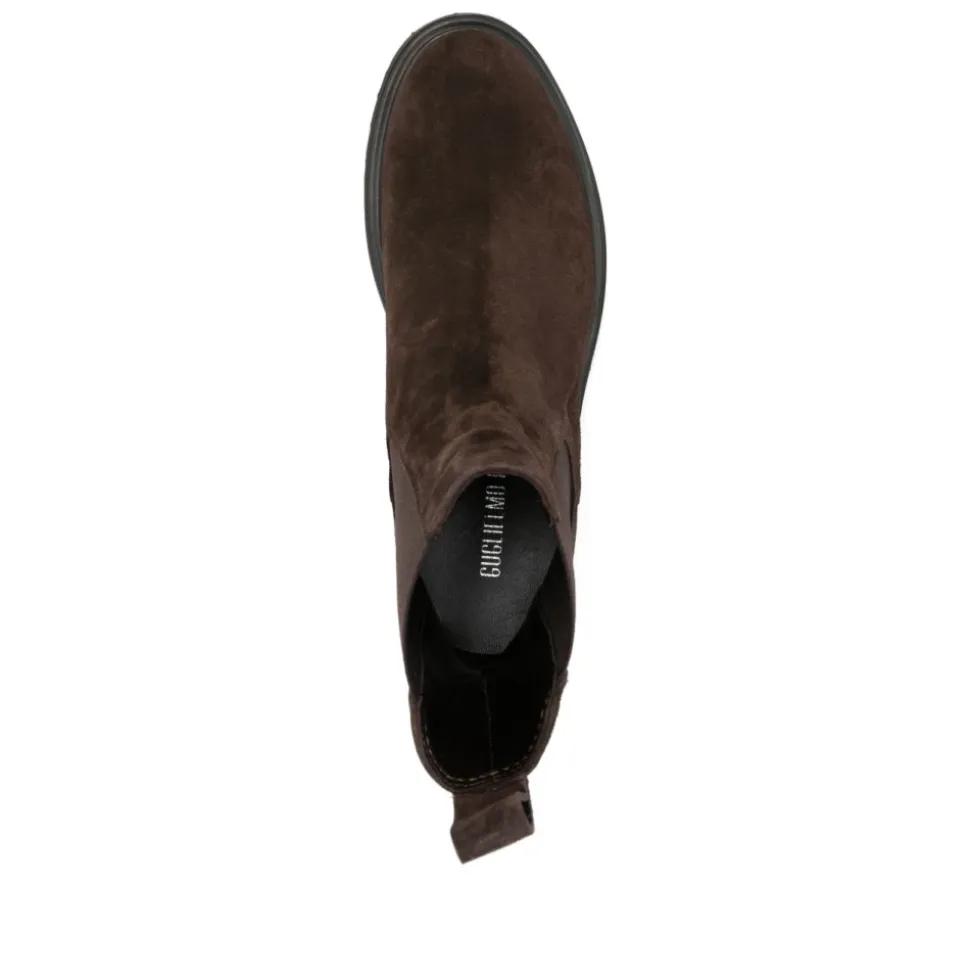Bottes en Daim Noir à Bout Amande