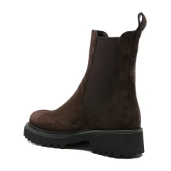Bottes en Daim Noir à Bout Amande