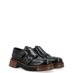 Bottine en Cuir Noir Brossé