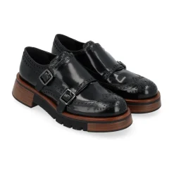 Bottine en Cuir Noir Brossé