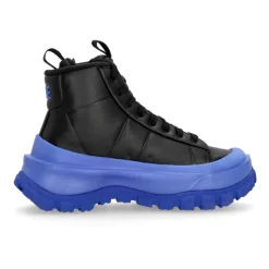 Bottine Noire Mid-Top avec Accents Bleus