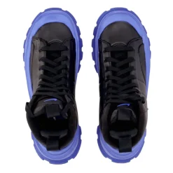 Bottine Noire Mid-Top avec Accents Bleus