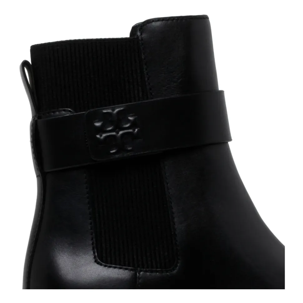 Bottines Chelsea Double T en Cuir Noir