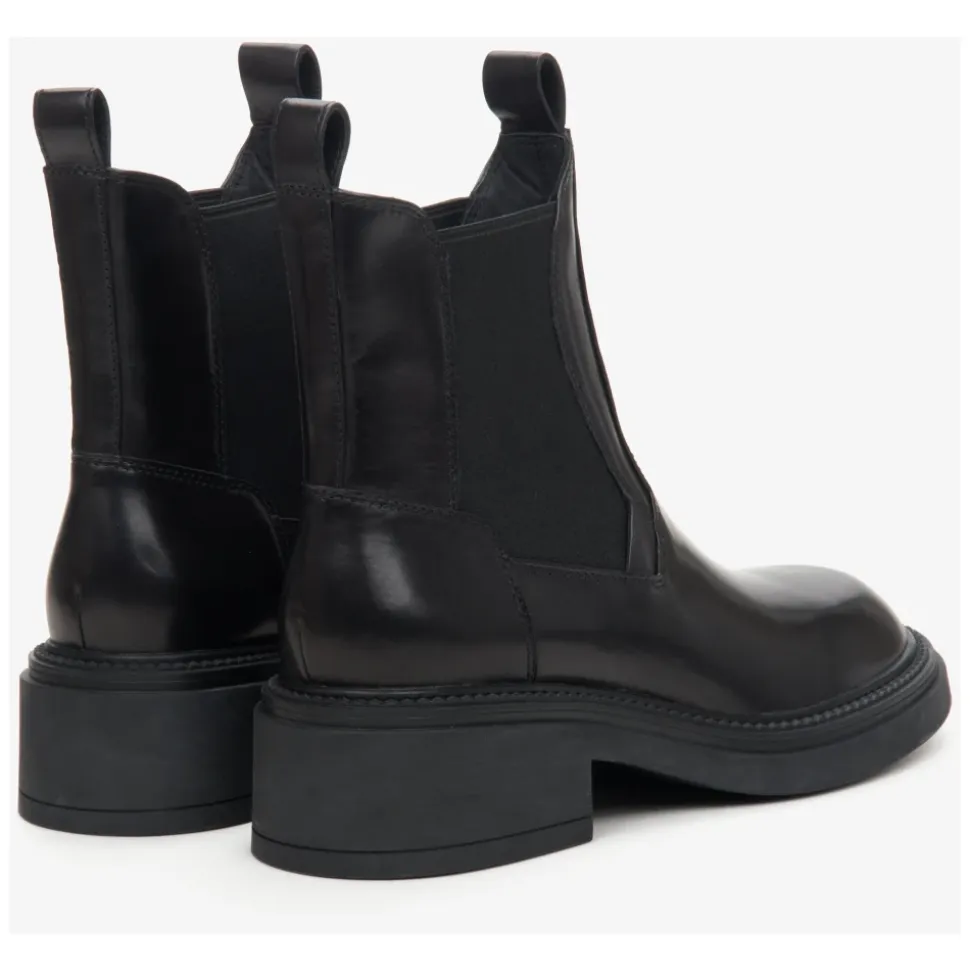 Bottines Chelsea en cuir noir
