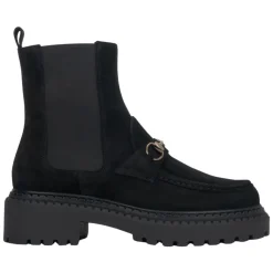 Bottines Chelsea en Velours Italien avec Boucle Dorée
