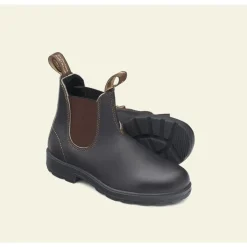 Bottines Chelsea Élastiquées en Cuir Marron Stout