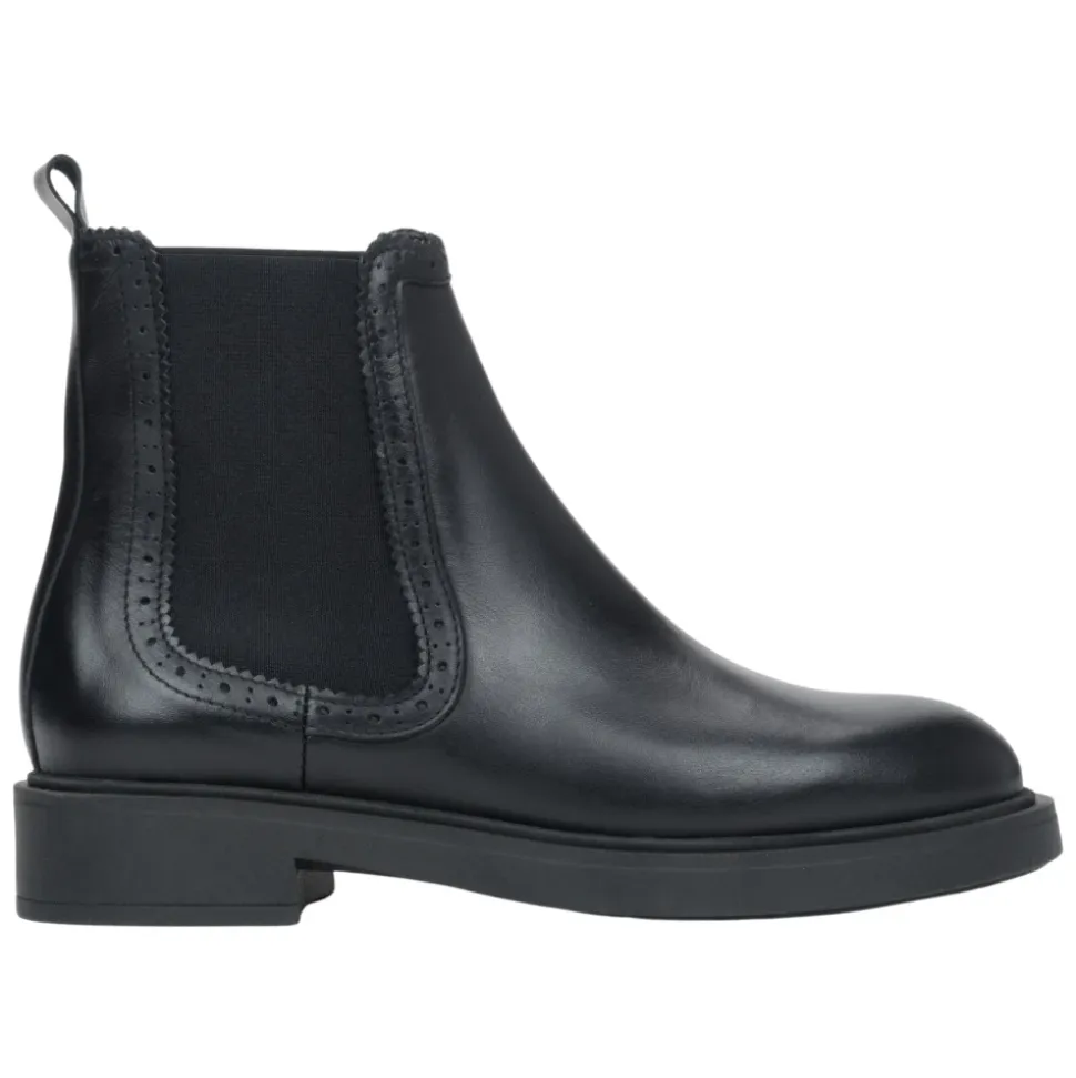 Bottines Chelsea noires pour femmes en cuir italien de qualité supérieure