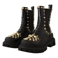 Bottines Combat à Clous en Cuir
