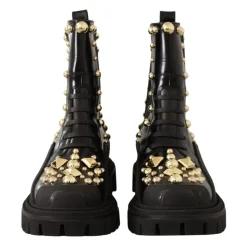Bottines Combat à Clous en Cuir