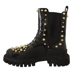 Bottines Combat à Clous en Cuir