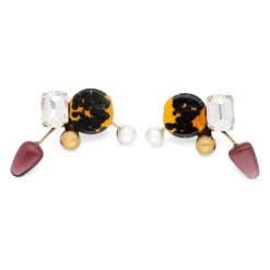 Boucles d'oreilles asymétriques à grappe pour lobe