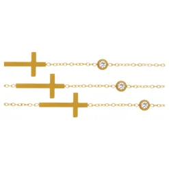 Bracelet Croix CZ Plaqué Or