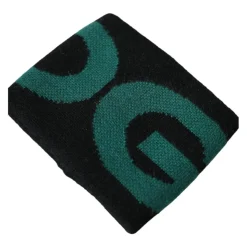 Bracelet en laine noir et vert avec logo