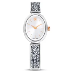 Bracelet Montre Ovale en Cristal Rock Femme Argent 5656878