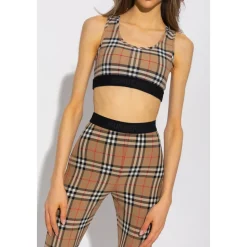 Brassière de sport à imprimé Vintage Check