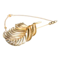 Broche Chaîne en Cristal Feuille d'Or