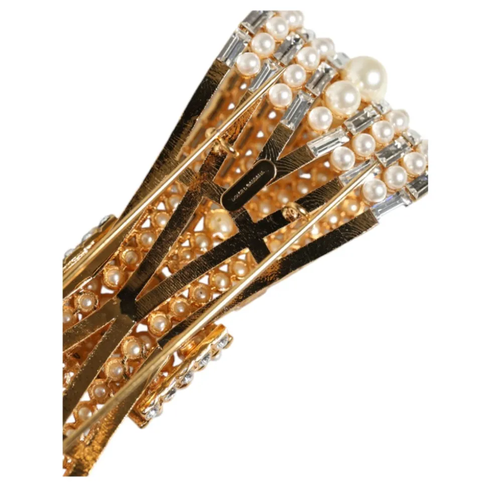 Broche Cristal Tons Dorés