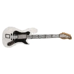 Broche Guitare Dorée avec Logo et Perles en Laiton