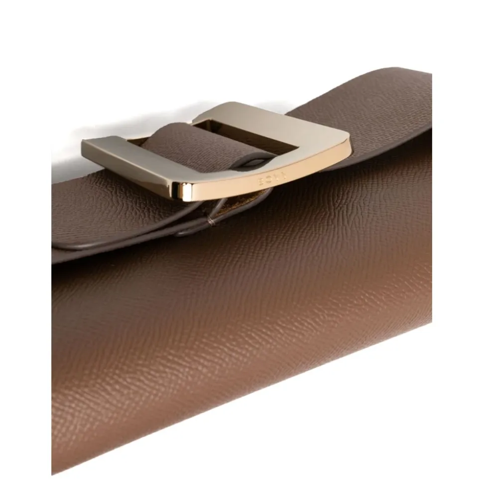 Buckle-Detail Leather Shoulder Bag