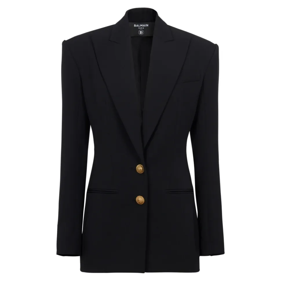 2-button cinched-waist jacket