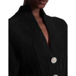 Cardigan à basque en maille côtelée