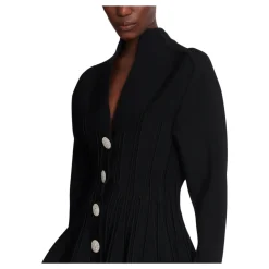 Cardigan à basque en maille côtelée