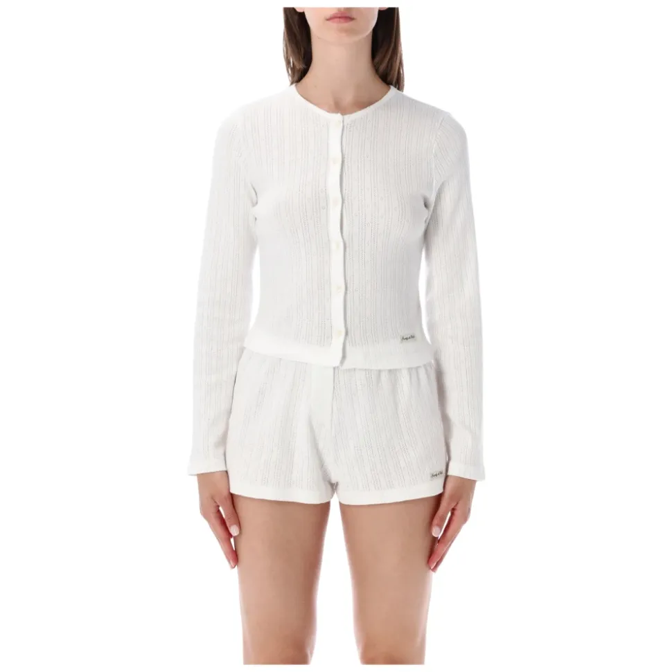 Cardigan Signature Logo Pointelle