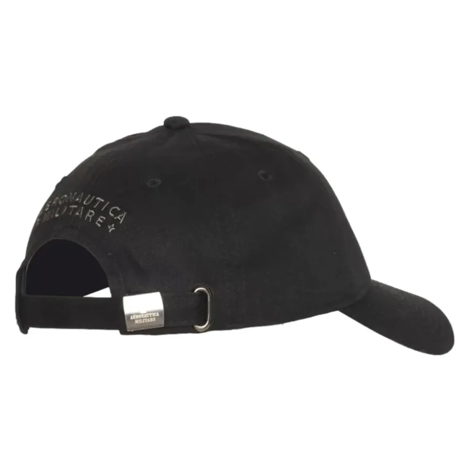 Casquette de Baseball Basique avec Aigle en Métal Noir