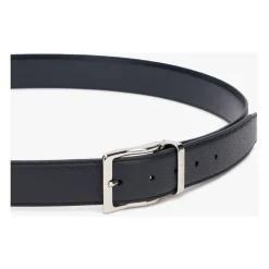 Ceinture en cuir grainé bleu marine