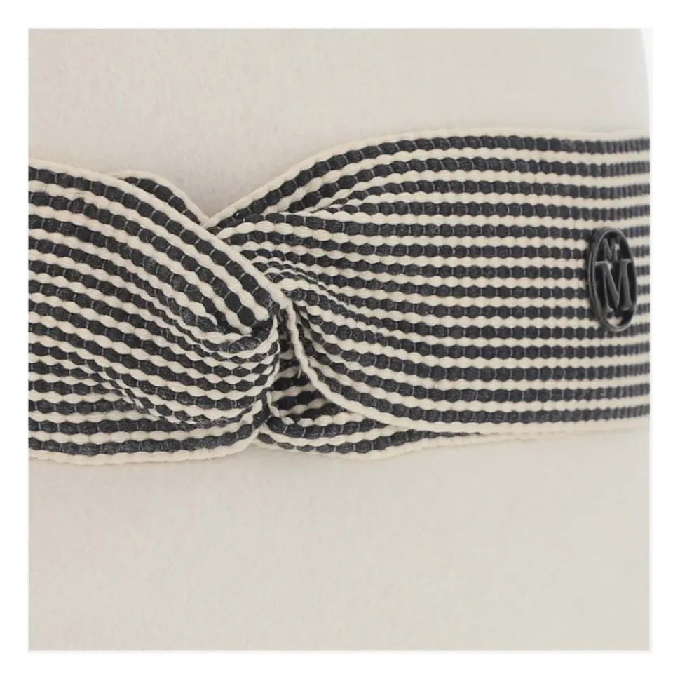 Chapeau Cloche en Feutre de Lapin Blanc Optique