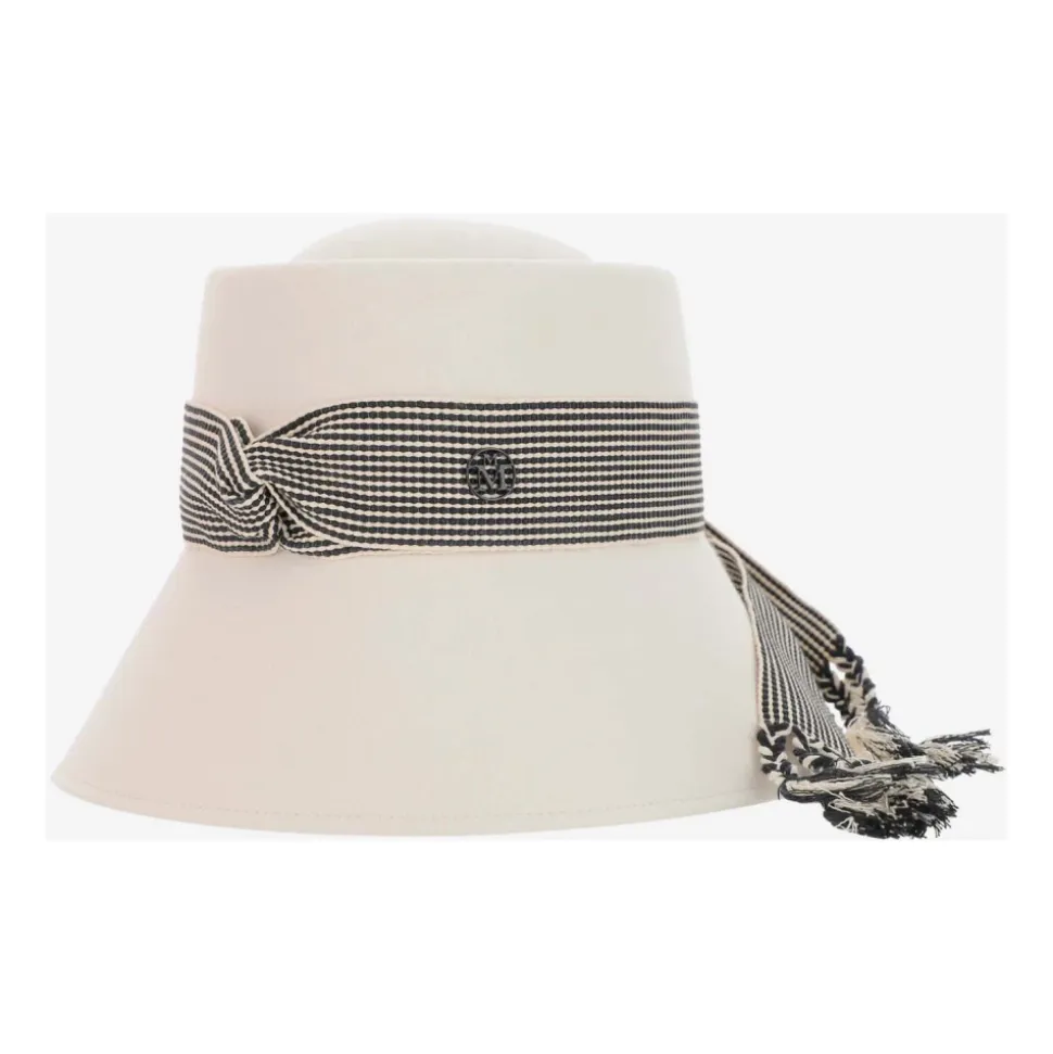 Chapeau Cloche en Feutre de Lapin Blanc Optique