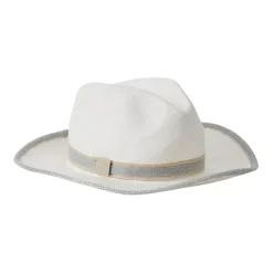 Chapeau Panama avec Finition Métallique Argent