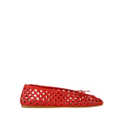 Chausson en Cuir Tissé Cramoisi
