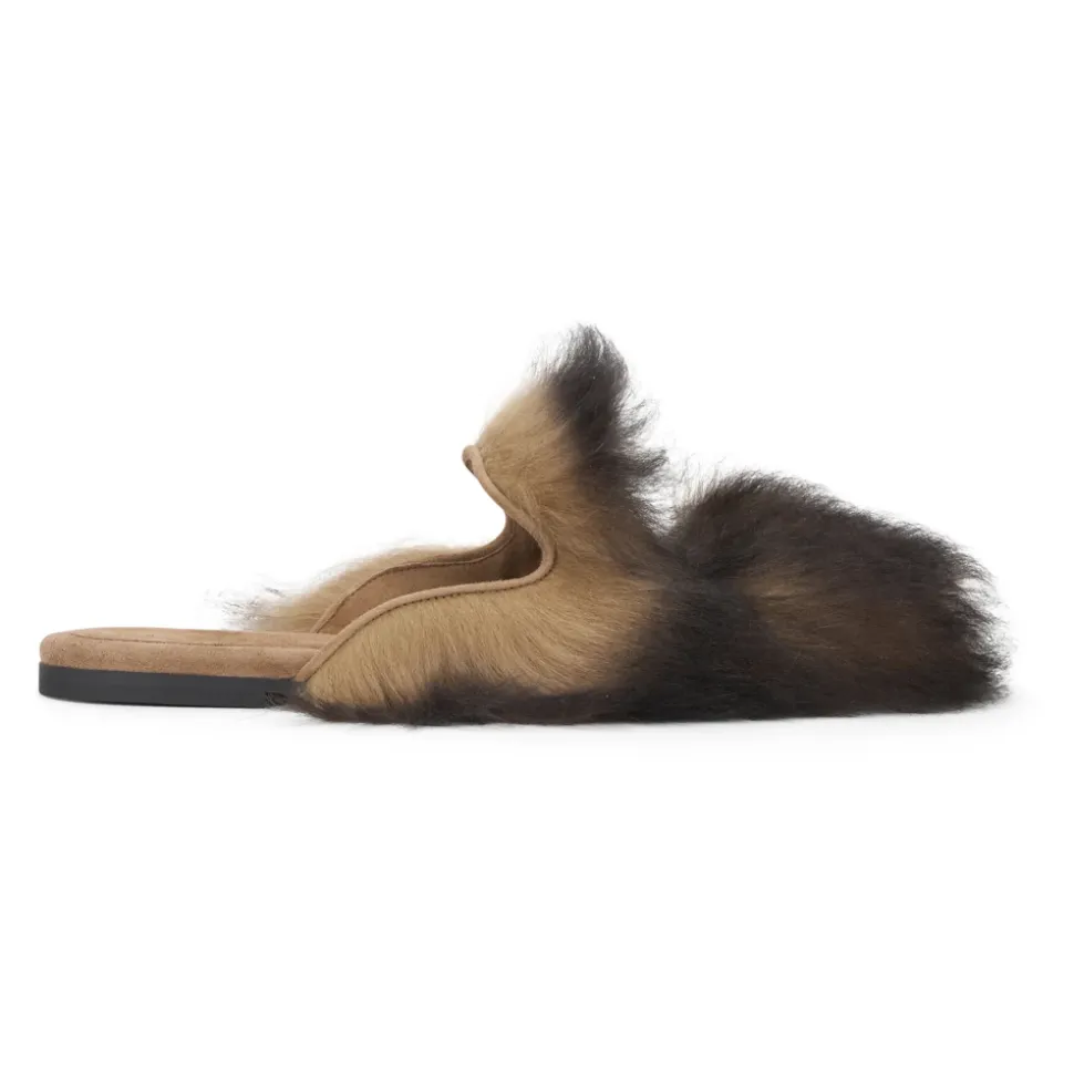 Chaussons pour femmes en peau de mouton et daim