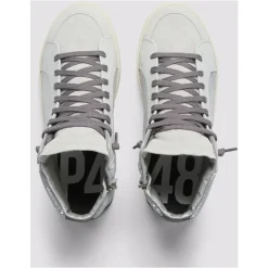 Chaussures de Skate Grises à Paillettes Métalliques