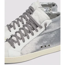 Chaussures de Skate Grises à Paillettes Métalliques