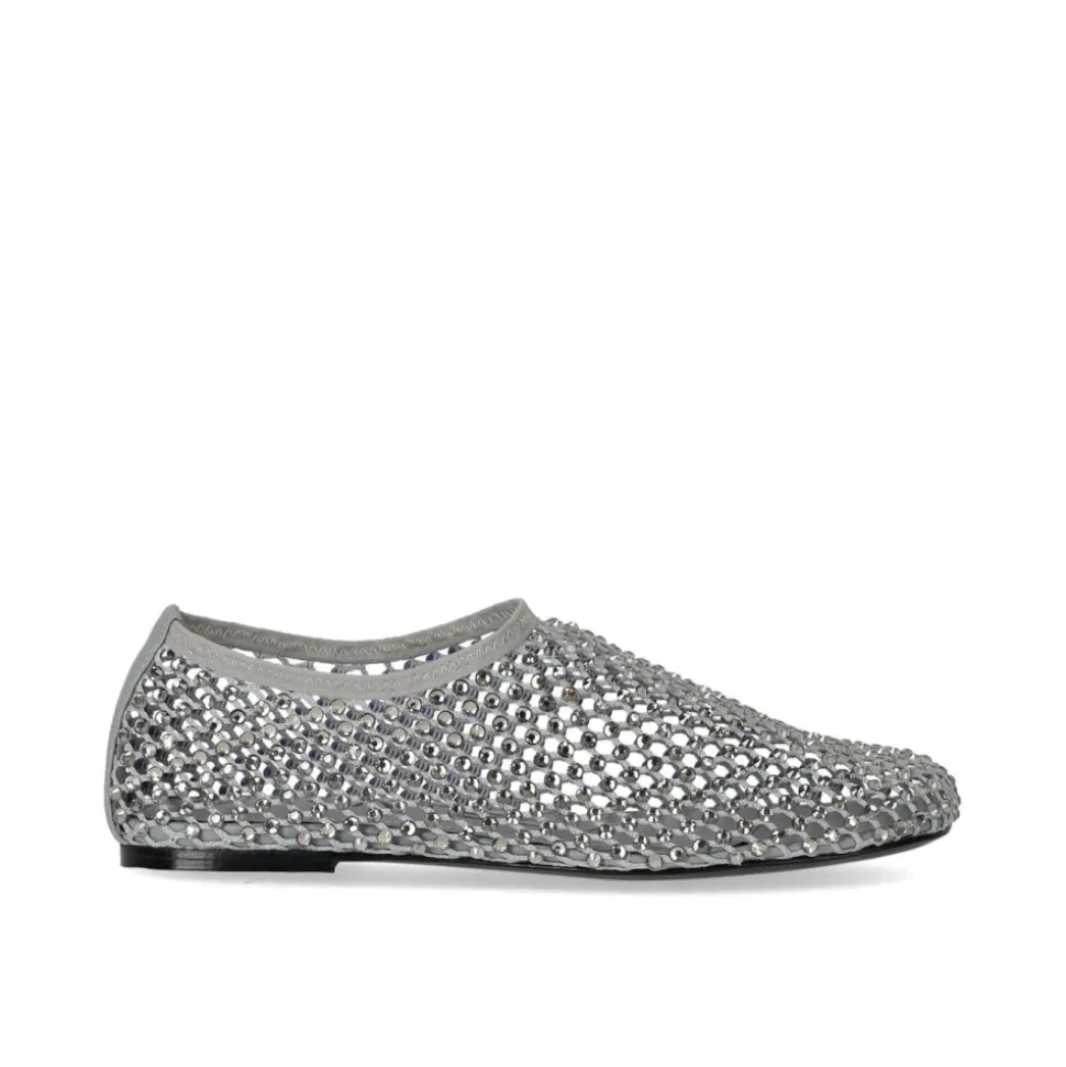 Chaussures Slip-On en Strass Gris