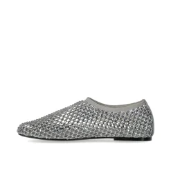Chaussures Slip-On en Strass Gris