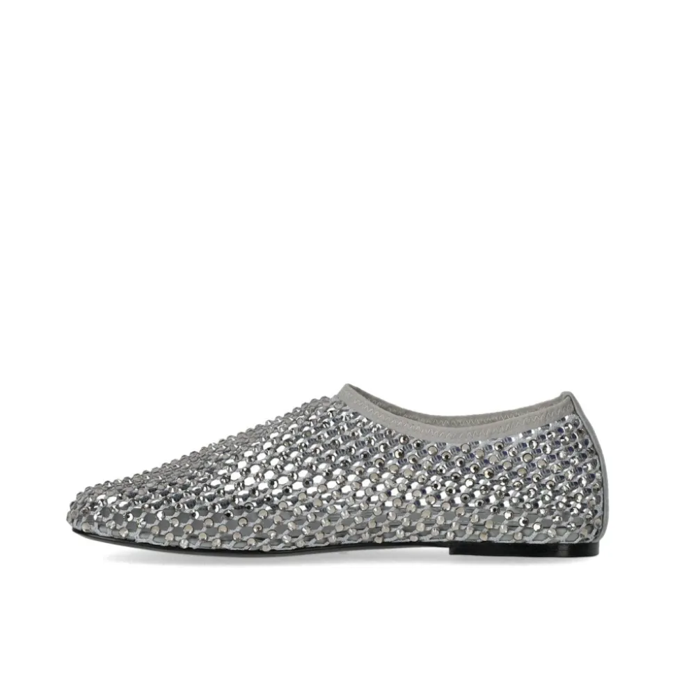 Chaussures Slip-On en Strass Gris