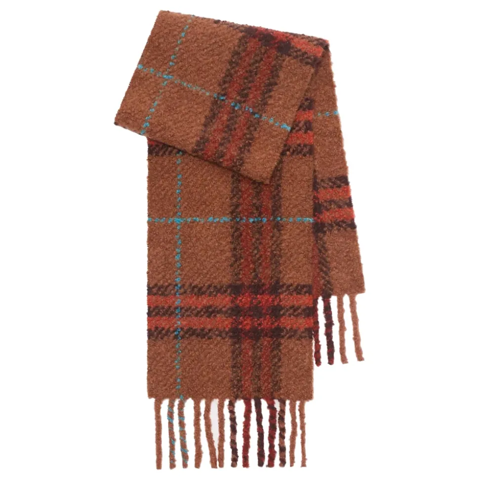 Check Alpaca Wool Blend Bouclé Scarf