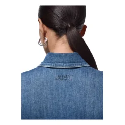 Chemise en denim slim avec découpe et détails lacés